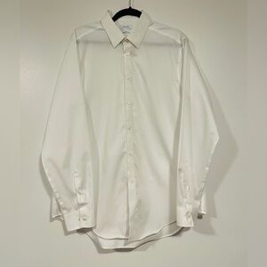 EUC Calvin Klein Men’s Slim Fit Dress Shirt Performance Non-Iron 17 34/35 White
